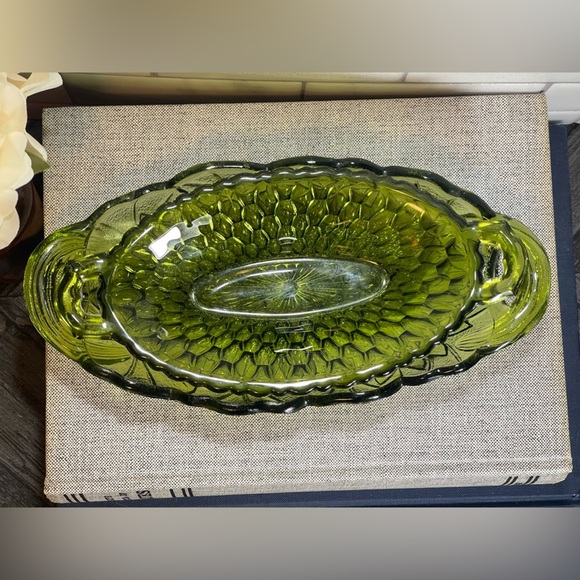 Vintage Indiana Green set of 2 serving bowls trinket bedroom or bathroom dishes - Picture 5 of 9